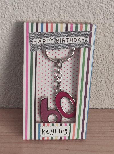 Preview of the first image of Brand New & Boxed 60th Birthday Keyring/Key Ring.