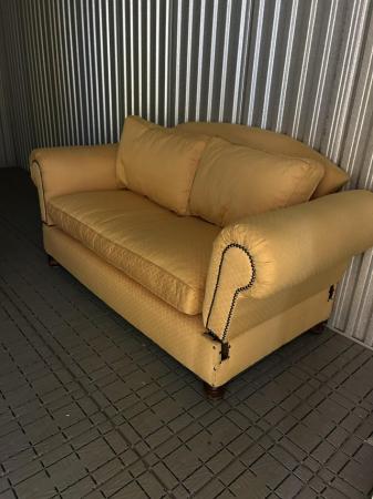 Image 2 of Antique yellow loveseat sofa
