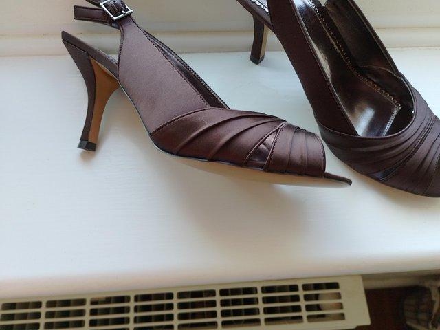 Preview of the first image of Phase Eight Christy Pleat sling backs and matching clutch ba.