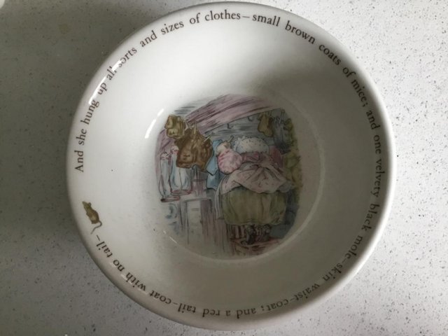 Preview of the first image of Wedgewood Nursery Collection Mrs Tiggy Winkle cup & bowl.