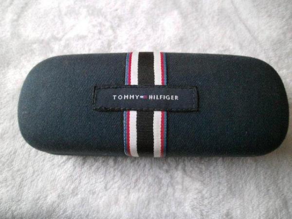 Image 1 of Tommy Hilfiger Glasses Case Navy Stripe Logo
