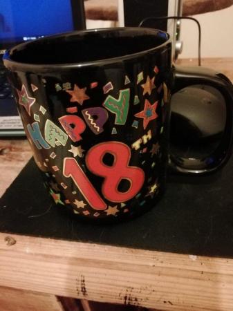 Image 1 of 18th Birthday mug black/multi coloured