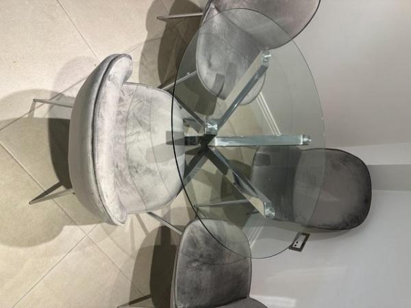 Image 3 of Next Glass Table x 4 Chairs - Excellent condition