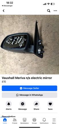 Image 2 of Vauxhall meriva window switch and left and right mirrors