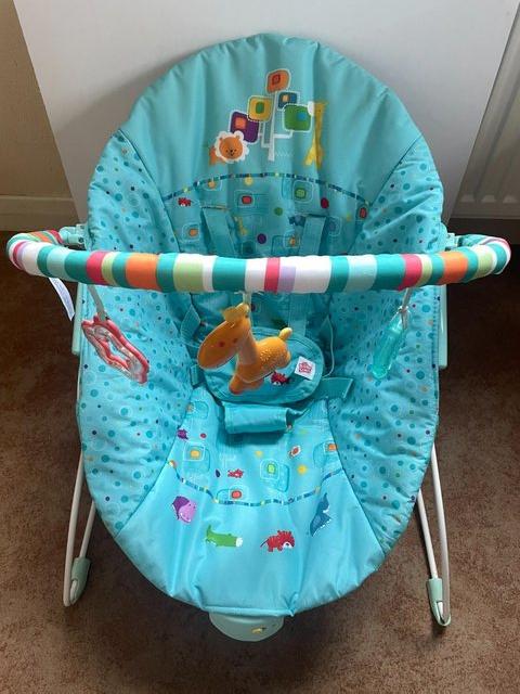 Preview of the first image of Bright Starts vibrating Baby Bouncer/chair. new cover.