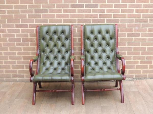 Image 2 of Pair of Chesterfield Slipper Chairs (UK Delivery)