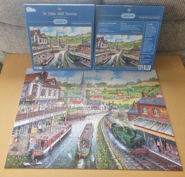 Preview of the first image of 1000 piece jigsaw called YE OLDE MILL TAVERN by GIBSONS..