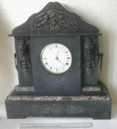 Image 1 of Huge Victorian slate mantle clock converted to quartz