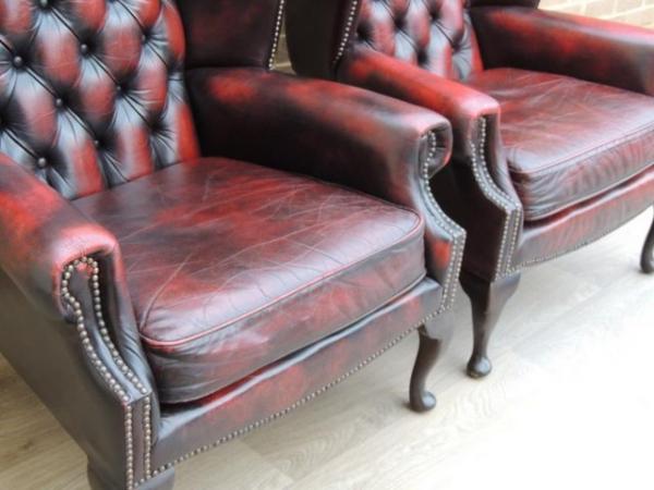 Image 12 of Chesterfield Vintage Queen Anne Armchairs (UK Delivery)