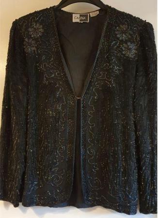 Image 2 of Vintage  fully beaded black evening jacket
