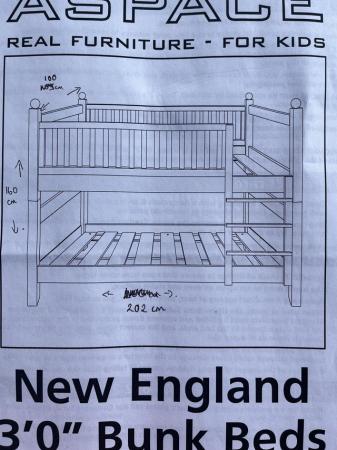 Image 1 of Aspace wooden bunk bed with truckle (no mattresses)
