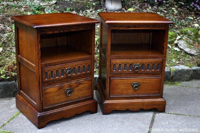 Image 44 of A PAIR OF OLD CHARM LIGHT OAK BEDSIDE CABINETS LAMP TABLES