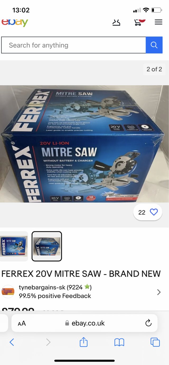 Preview of the first image of Cordless mitre saw  brand new.
