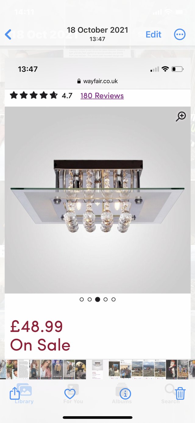 Preview of the first image of Brand New 2 Matching crystal drop ceiling lights.
