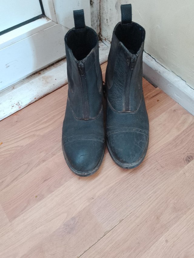 Preview of the first image of Leather  shires jod boots size 6.5 worn twice.