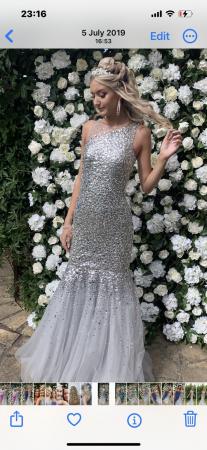 Image 2 of Prom dress silver jewelled fish tail