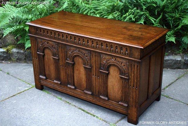 Image 3 of A TITCHMARSH & GOODWIN CARVED OAK BLANKET CHEST BOX TRUNK