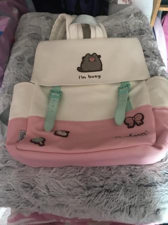 Image 2 of Pusheen cat backpack pink and white