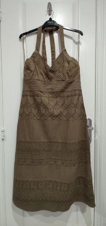 Image 2 of New NEXT Brown Halter Dress Size 12