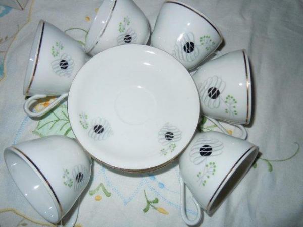 Image 2 of Cups & Saucers T K Thun Czech 12 Piece Demitasse So retro