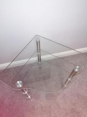 Image 2 of Glass Corner table, three tiers.