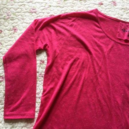 Image 2 of Size 8 Pink Textured Long Sleeve Shirt-Tail Top, As New
