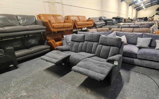 Image 4 of La-z-boy Empire Austin Ash fabric recliner 3 seater sofa