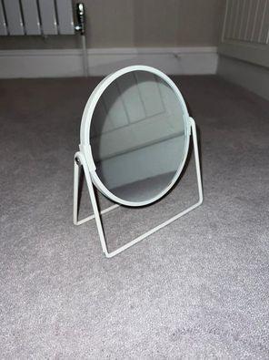 Image 3 of Tabletop Round Vanity Mirror - White