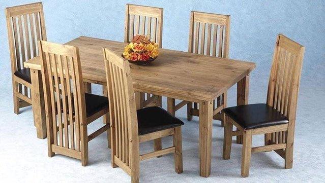 Preview of the first image of Tortilla dining set with six king back chairs.
