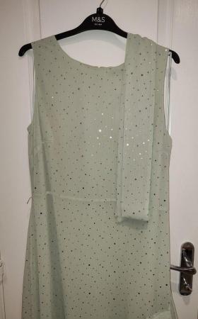 Image 17 of BNWT Women's Wallis Green Sparkle Lined Sleeveless Dress UK
