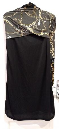 Image 12 of New Women's Wallis Smart Black Chain Print Dress Size 12