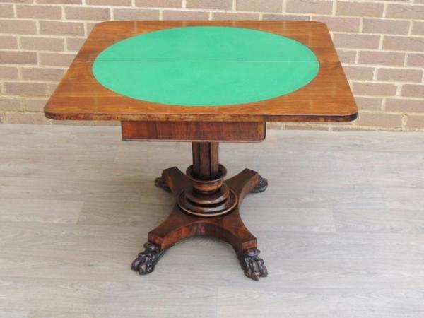 Image 12 of Antique Walnut Card Table Console (UK Delivery)