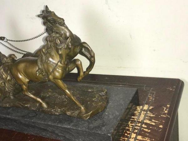 Image 2 of The Chariot racer in hot caste bronze & marble