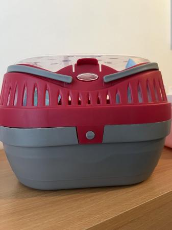 Image 5 of 2 x Pet Carriers (Red/Grey - Large), ( Pink/White - Medium)