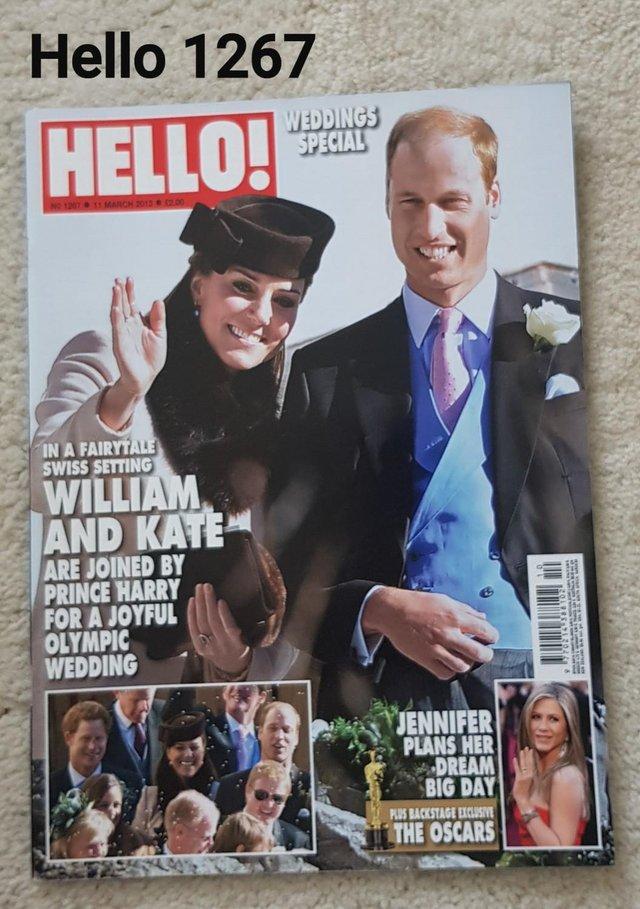 Preview of the first image of Hello Magazine 1267 - William & Kate at a Swiss Wedding.