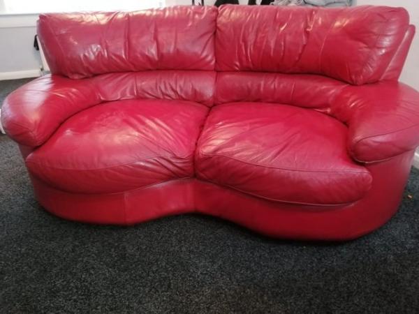 Image 3 of Red Sofa & Electric Recliner