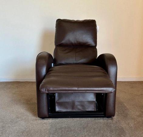 Image 7 of ELECTRIC RISER RECLINER CHAIR BROWN LEATHER CHAIR ~ DELIVERY