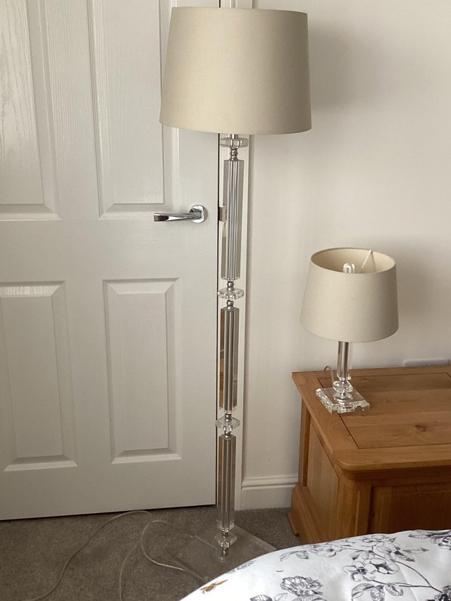 Preview of the first image of Laura Ashley floor lamp and matching table lamp.