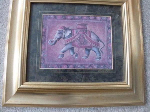 Image 3 of Pair of Framed Elephant Pictures