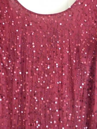 Image 3 of AS NEW DESIGNED BURGUNDY FULLY SEQUINNED EVENING GOWN