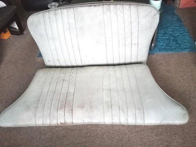 Preview of the first image of Morris Minor Complete rear leather seat..