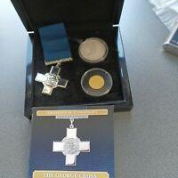 Image 1 of george cross medal and gold and silver coins