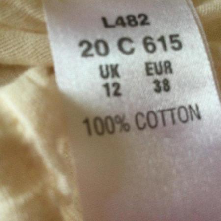 Image 4 of Size 12 Cream Crinkle Cotton Long Sleeve Top