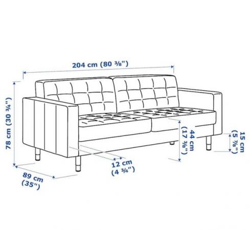 Image 2 of Ikea Landskrona - 3 Seat Sofa - Dark Grey