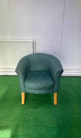 Image 1 of Single small blue armchair