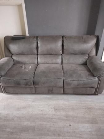 Image 1 of Grey sofa big fabric great condition