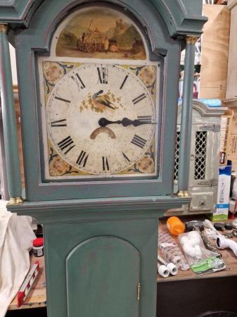 Image 1 of 1860 old grandfather clock /Painted