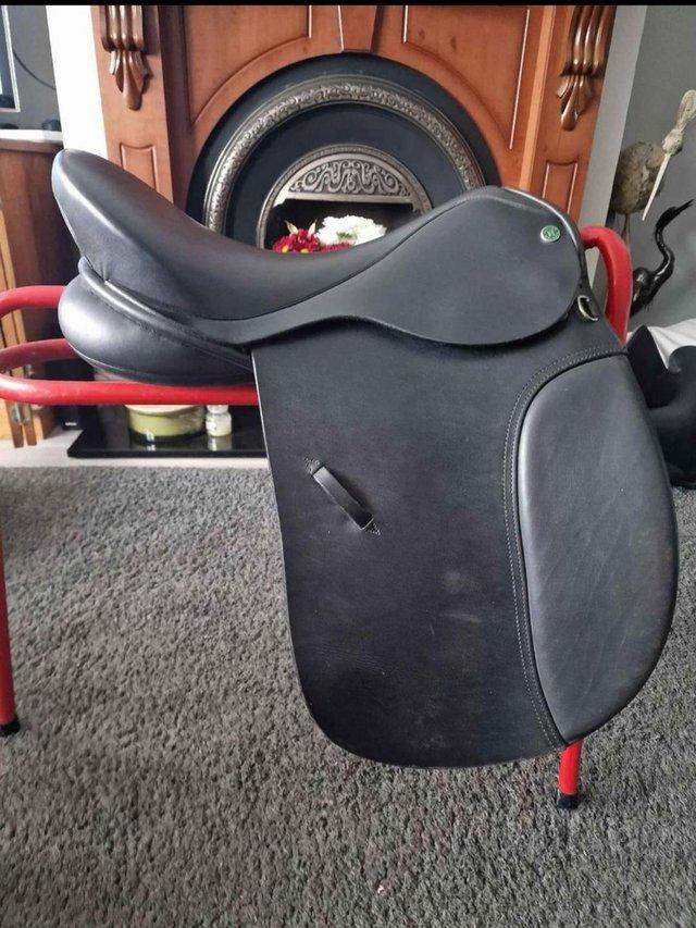Preview of the first image of 16 1/2 inch saddle black Hunter.