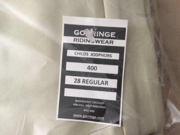 Image 2 of Gorringe Childs Jodhpurs, 28” waist, beige, new with label