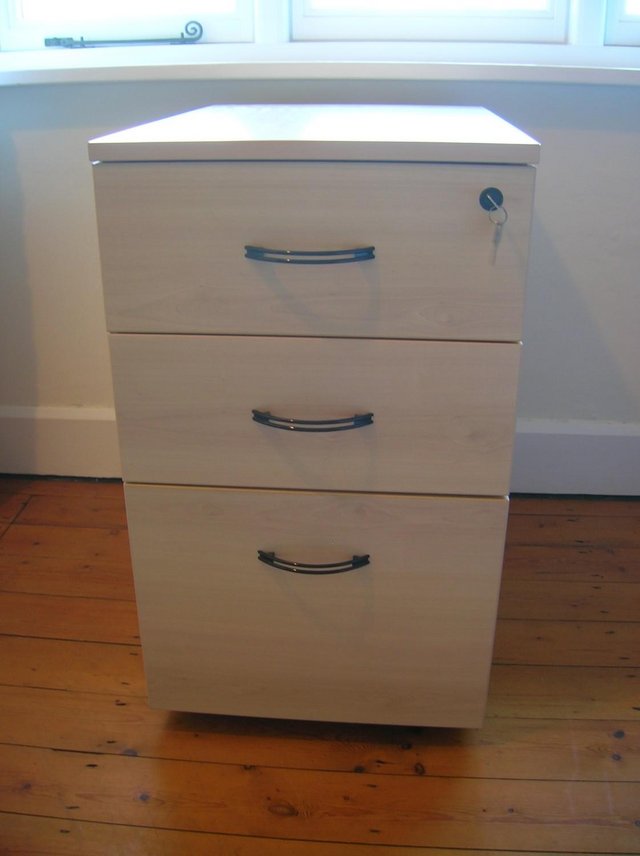 Preview of the first image of Office 3 drawer pedestal unit in Maple.